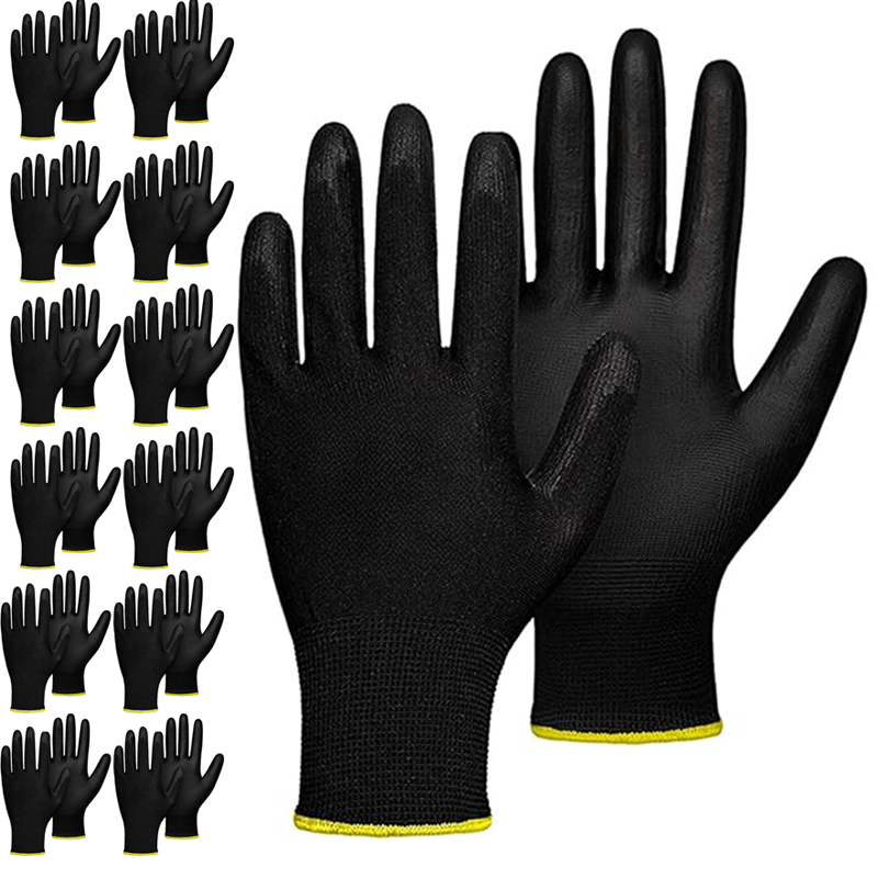 Woodworking Gloves - 내구성 코팅 나일론 PU 장갑, 탄성