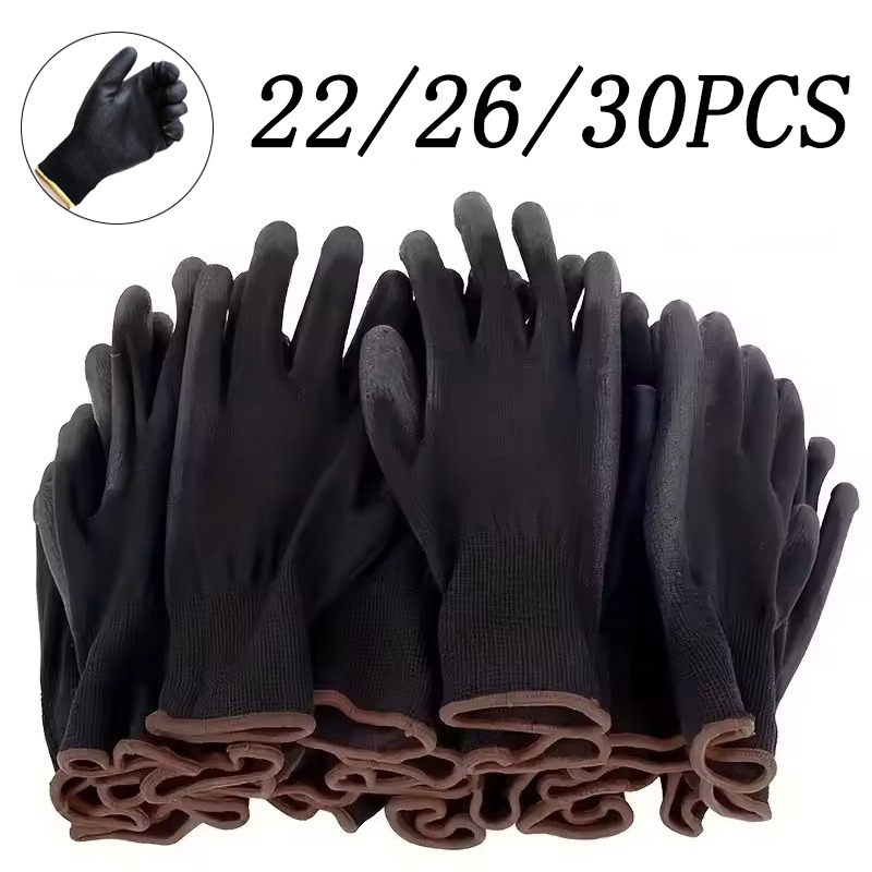 Woodworking Gloves - 22/26/30PCS PU 코팅 장갑 목공 미끄럼