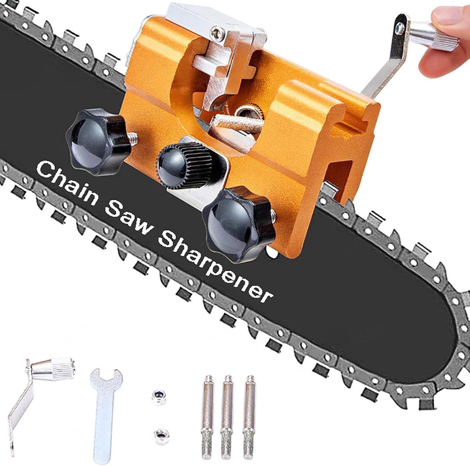 Woodworking Essentials - 휴대용 수동 체인톱 날 연마기 도구