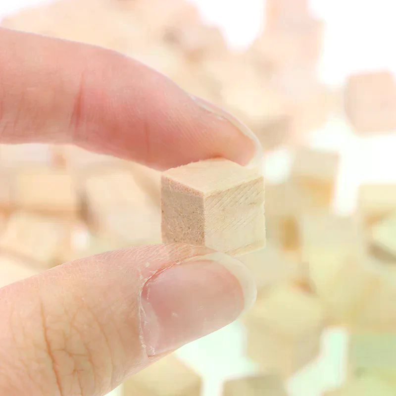 100개 미완성 미니 DIY 나무 정사각형 블록 1cm - Woodworking Kids Toys 리뷰 및 가격