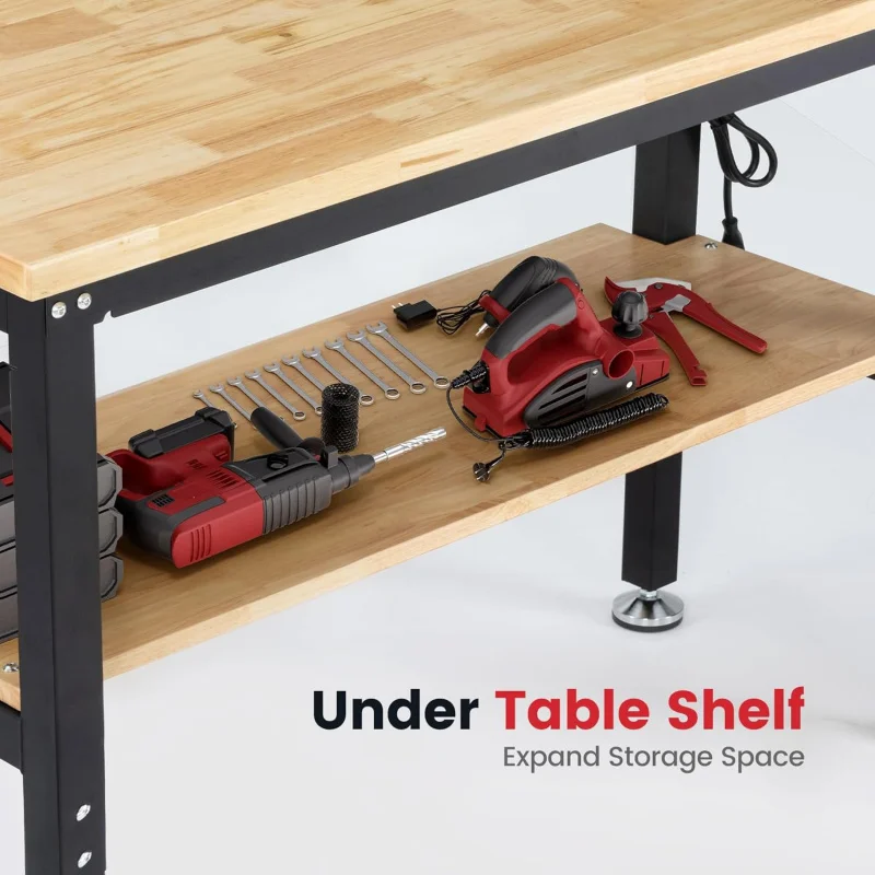 차고용 작업 테이블, 높이 조절 가능한 고무나무 상판  - Woodworking Work Table 리뷰 및 가격