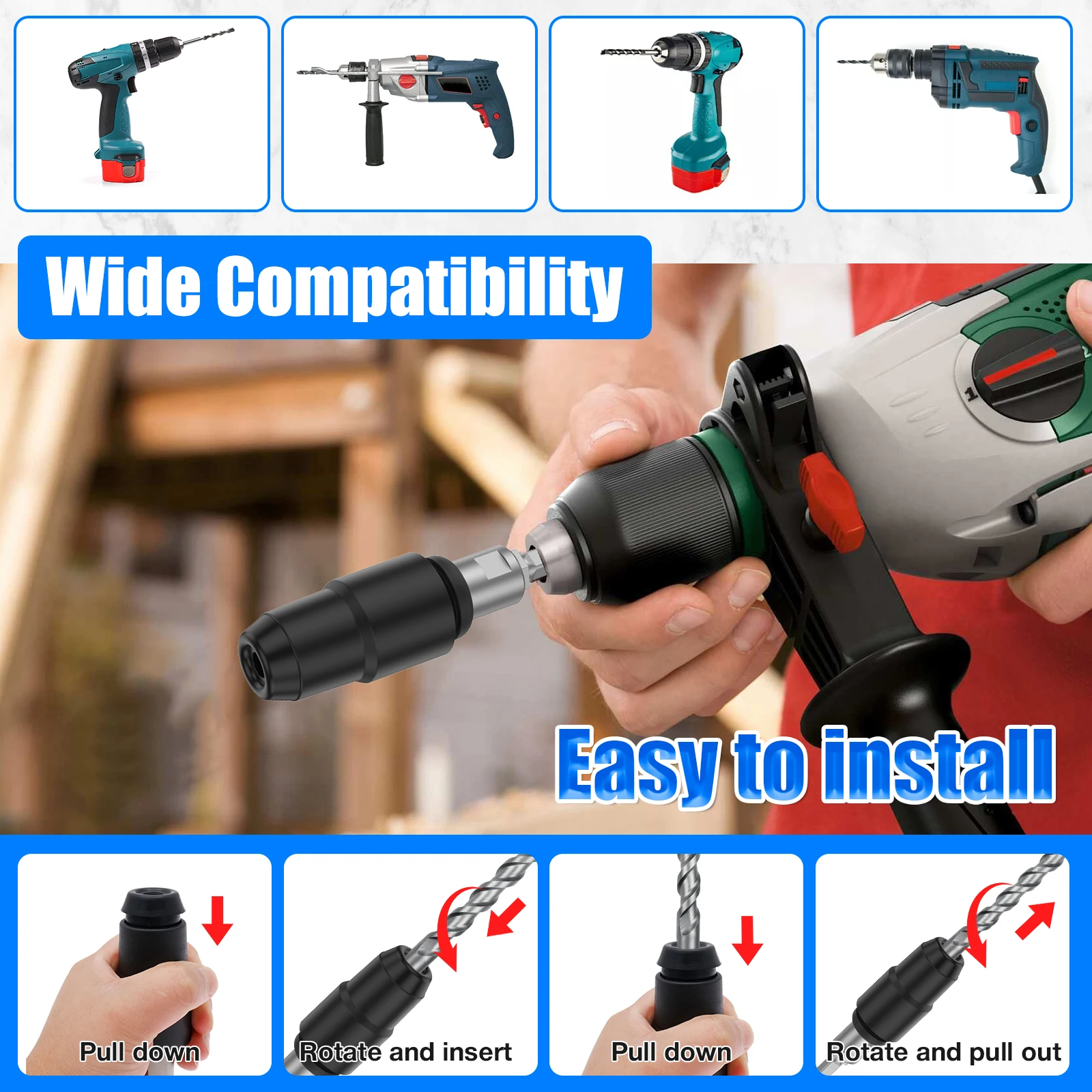 1Pc SDS 플러스에서 SDS 맥스로 어댑터, 로터리 - Woodworking Hammer 리뷰 및 가격