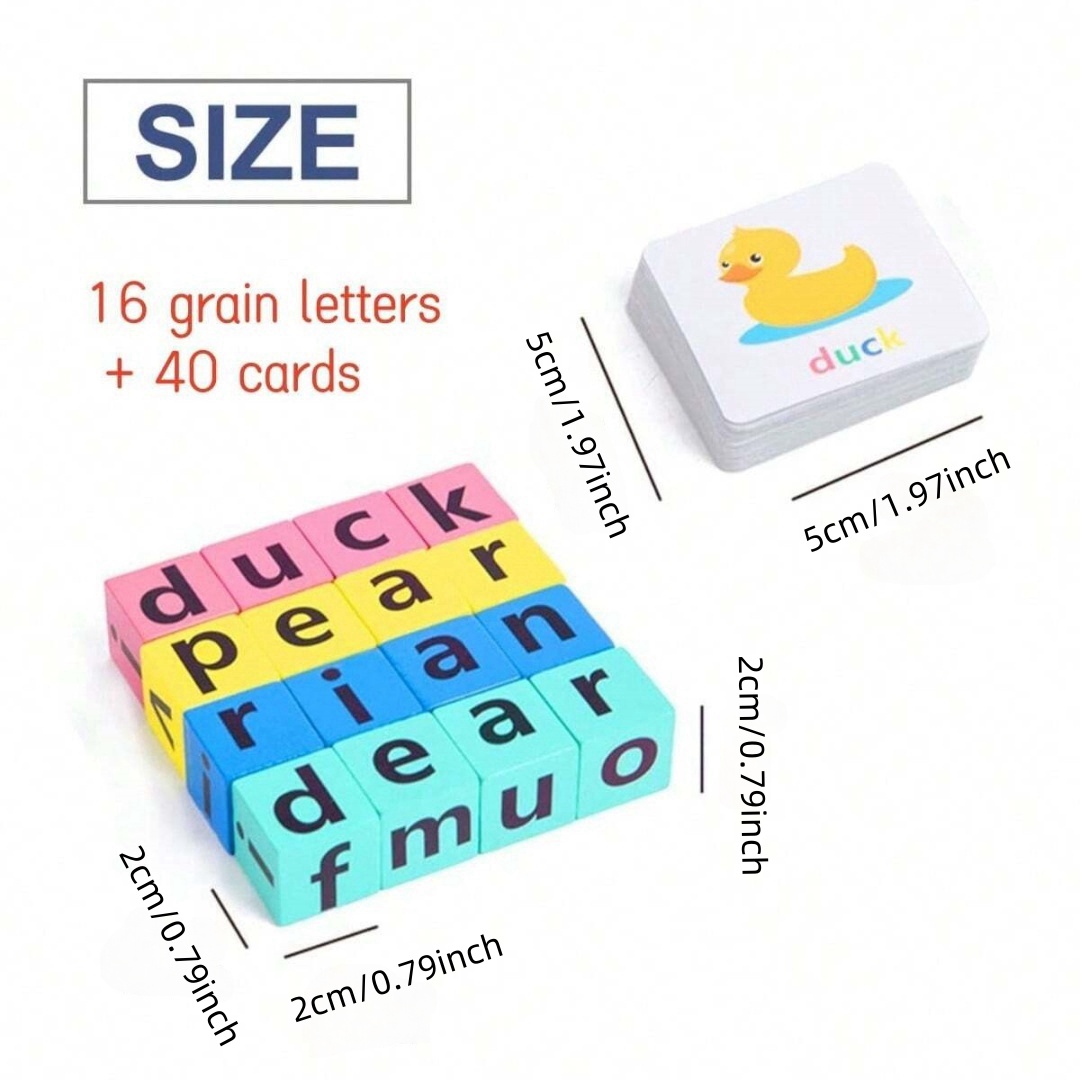 어린이 알파벳 철자 보드 게임, 16개의 글자 블록 + - Woodworking Kids Toys 리뷰 및 가격