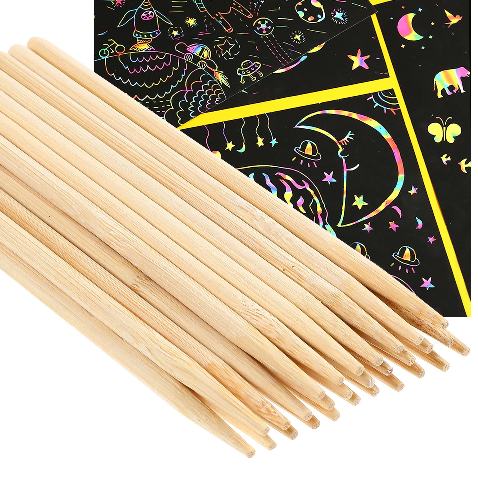 30 Pcs 나무 스크래치 그림 대나무 펜 왁스 스틱  - Woodworking Kids Toys 리뷰 및 가격