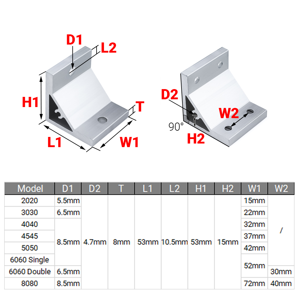 4 개/몫 90도 2020 3030 4040 4545  - Woodworking Joints 리뷰 및 가격
