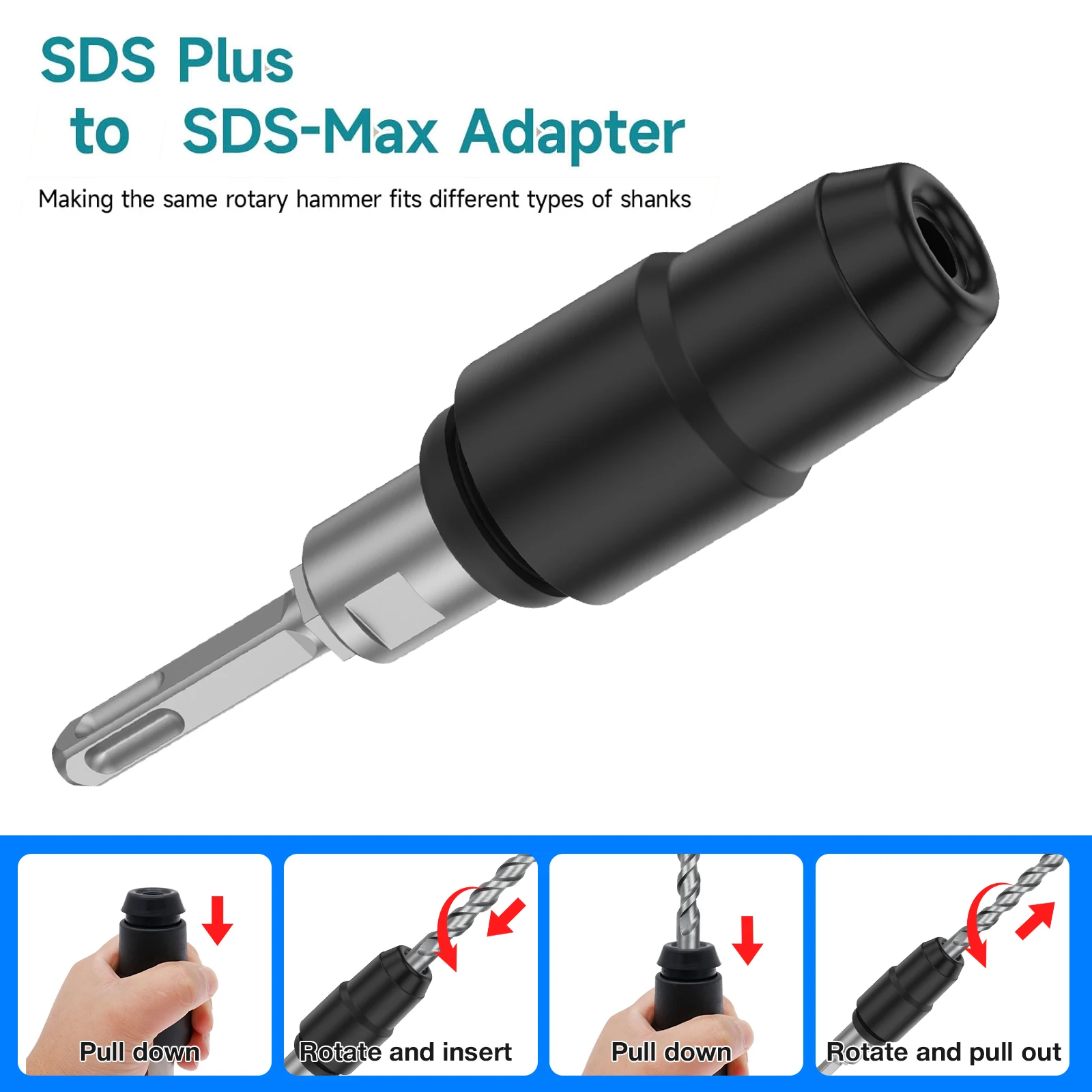 SDS-Plus에서 SDS-Max로 변환 어댑터 로터리 - Woodworking Hammer 리뷰 및 가격