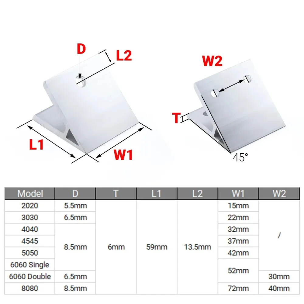 4Pcs 45도 각도 코너 브래킷 2020 3030 4 - Woodworking Joints 리뷰 및 가격