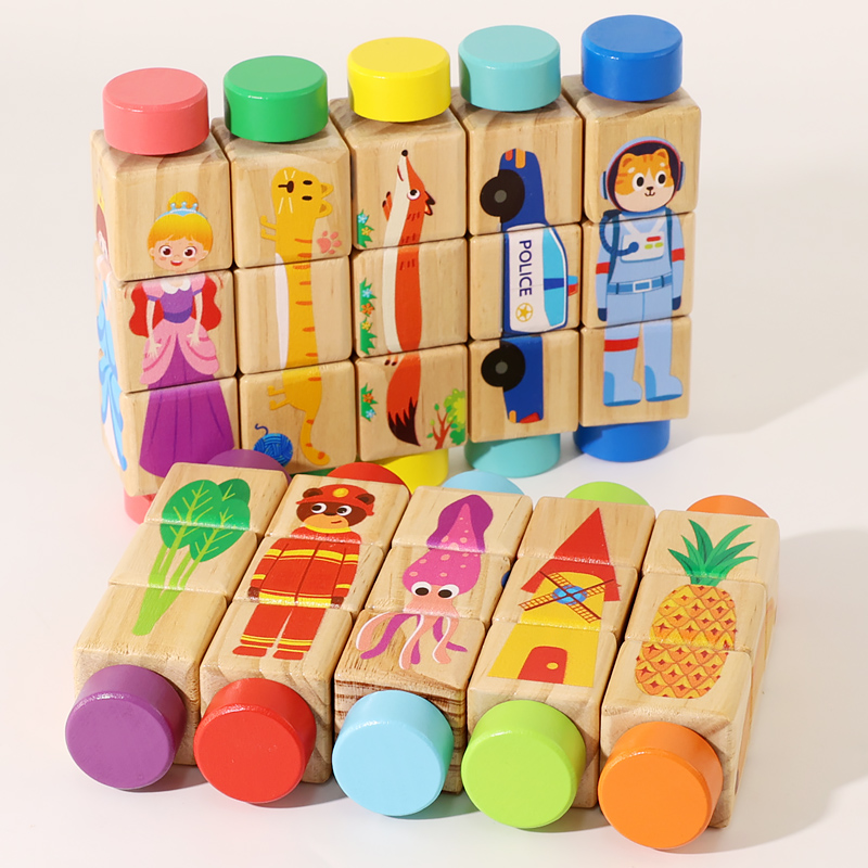 1pcs 아기 나무 회전 동물 매칭 나무 퍼즐 장난감  - Woodworking Kids Toys 리뷰 및 가격