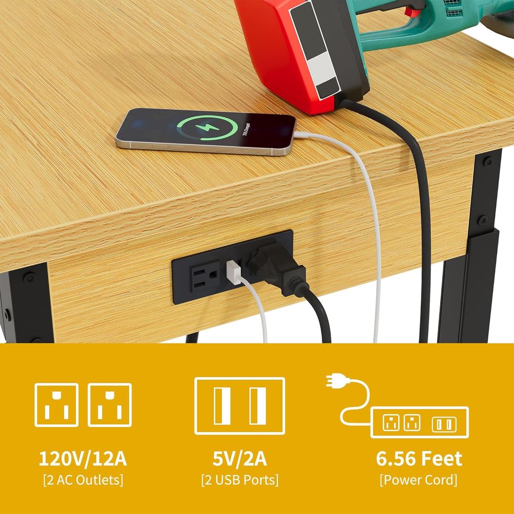 60인치 헤비듀티 작업대(페그보드 및 바퀴 포함, 높이 - Woodworking Work Table 리뷰 및 가격