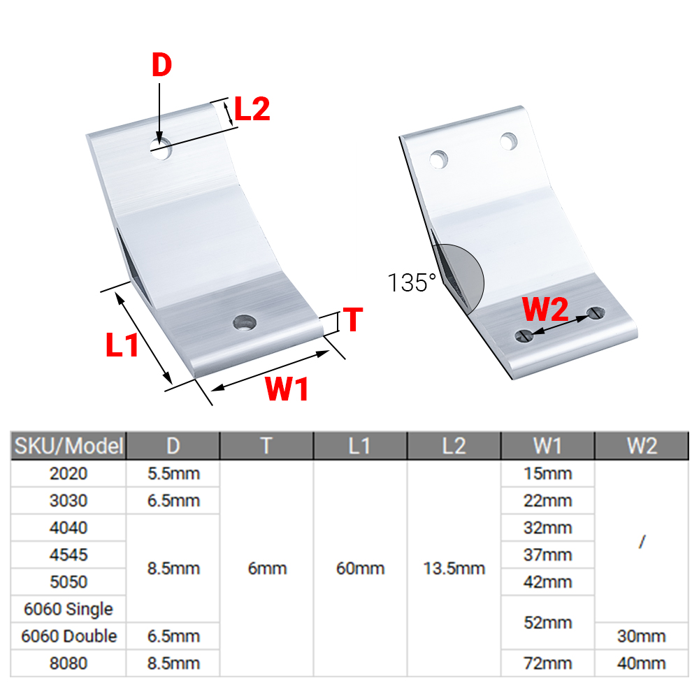4 개/몫 135도 2020 3030 4040 4545 - Woodworking Joints 리뷰 및 가격